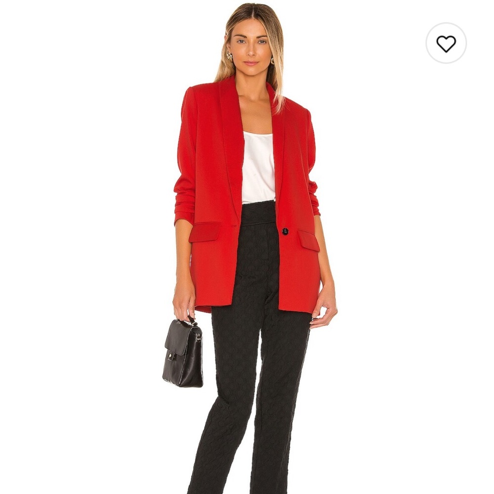 💥💥Clearance!!💥💥NWOT L’Academie The Fleur Blazer Revolve small Scarlet Red - Picture 4 of 12